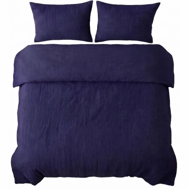 Ten Cate Dekbedovertrek 140 x 200 - Dekbedovertrekken - Katoen - Mousseline - Marineblauw -140x200/220 cm