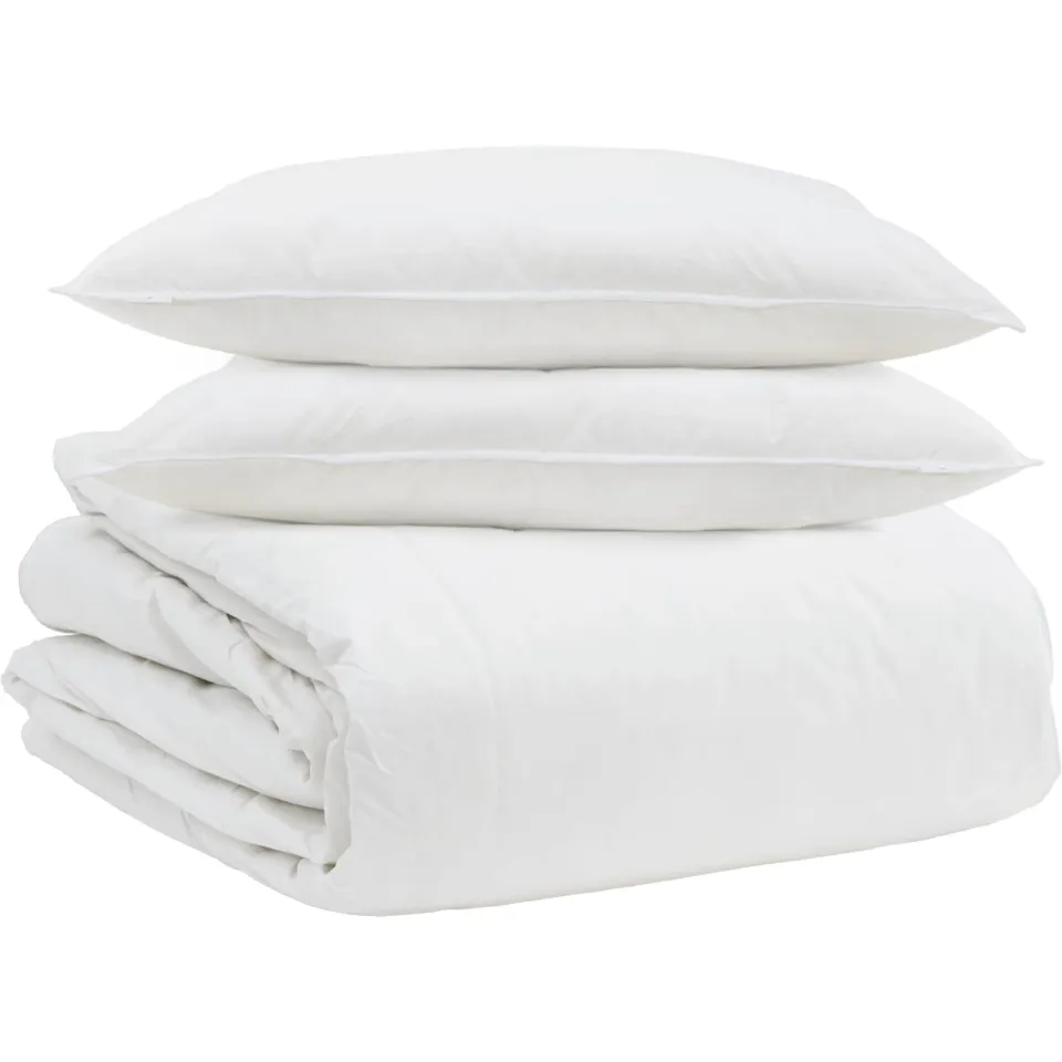vidaXL Dekbed Set met kussen 3 st Wit Donsveertjes, foto 3