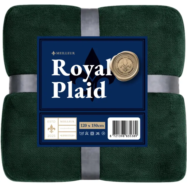 Meilleur Plaid - 120 x 150 cm - Donkergroen - Zachte plaid voor bank, bed en decoratie