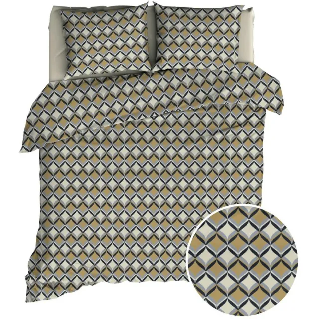 Romanette Honky Tonk Dekbedovertrek - Tweepersoons - 200x200/220 cm - Beige/Grijs