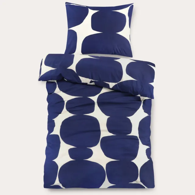 NOUS Kids katoenen dekbedovertrek kinder blauw (120x150 cm)