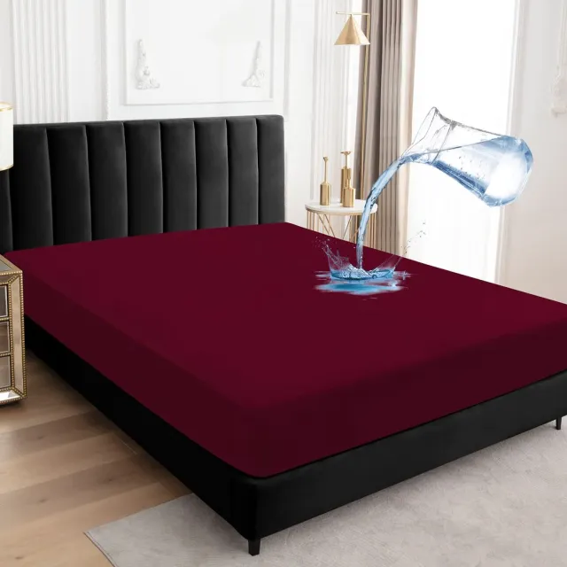 Unyqoos Waterbestendige en Ademende Matrasbeschermer met Perfecte Pasvorm voor Optimale Bescherming rood (rode wijn)
