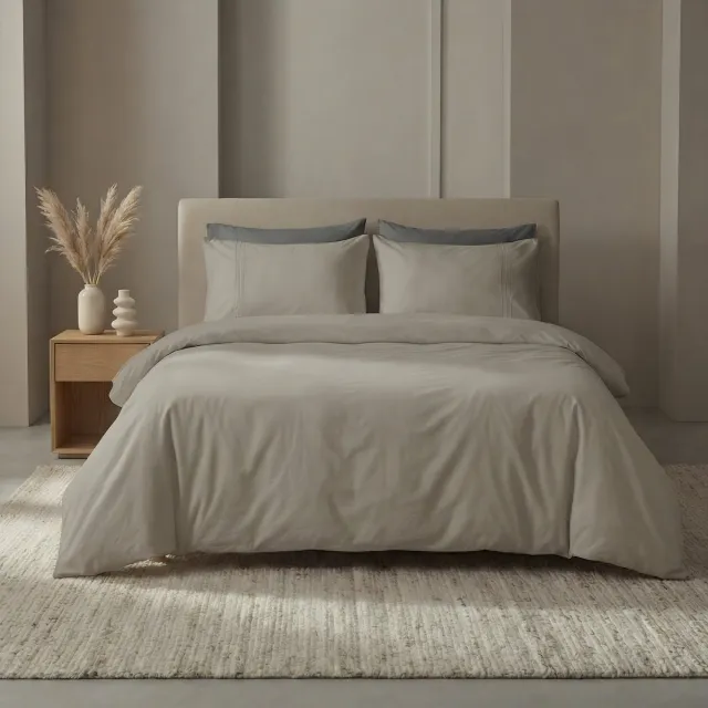 Dreamers Den Trio - Dekbedovertrek set - Egyptisch Perkal Katoen - 200 TC - 140x200/220 cm + kussensloop - Taupe
