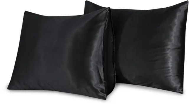 Beauty Silk Kussenslopen - 60x70 - 2 stuks - zwart