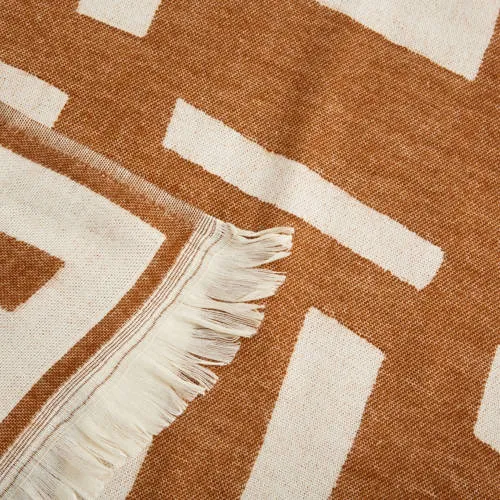 NOUS Living plaid Lecce bruin/crème, foto 5