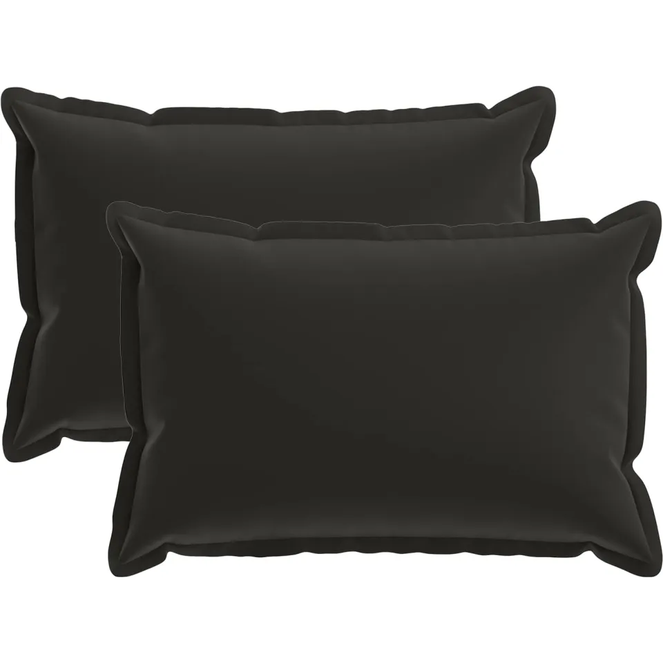 vidaXL Kussensloop 2 st HOUTEN Zwart 50 x 80 cm Polyester, foto 3