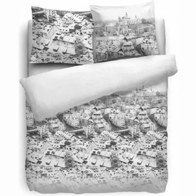 Heckettlane HNL Flanel Jackson Dekbedovertrek - Eenpersoons - 135x200 + 80x80 cm - Wit