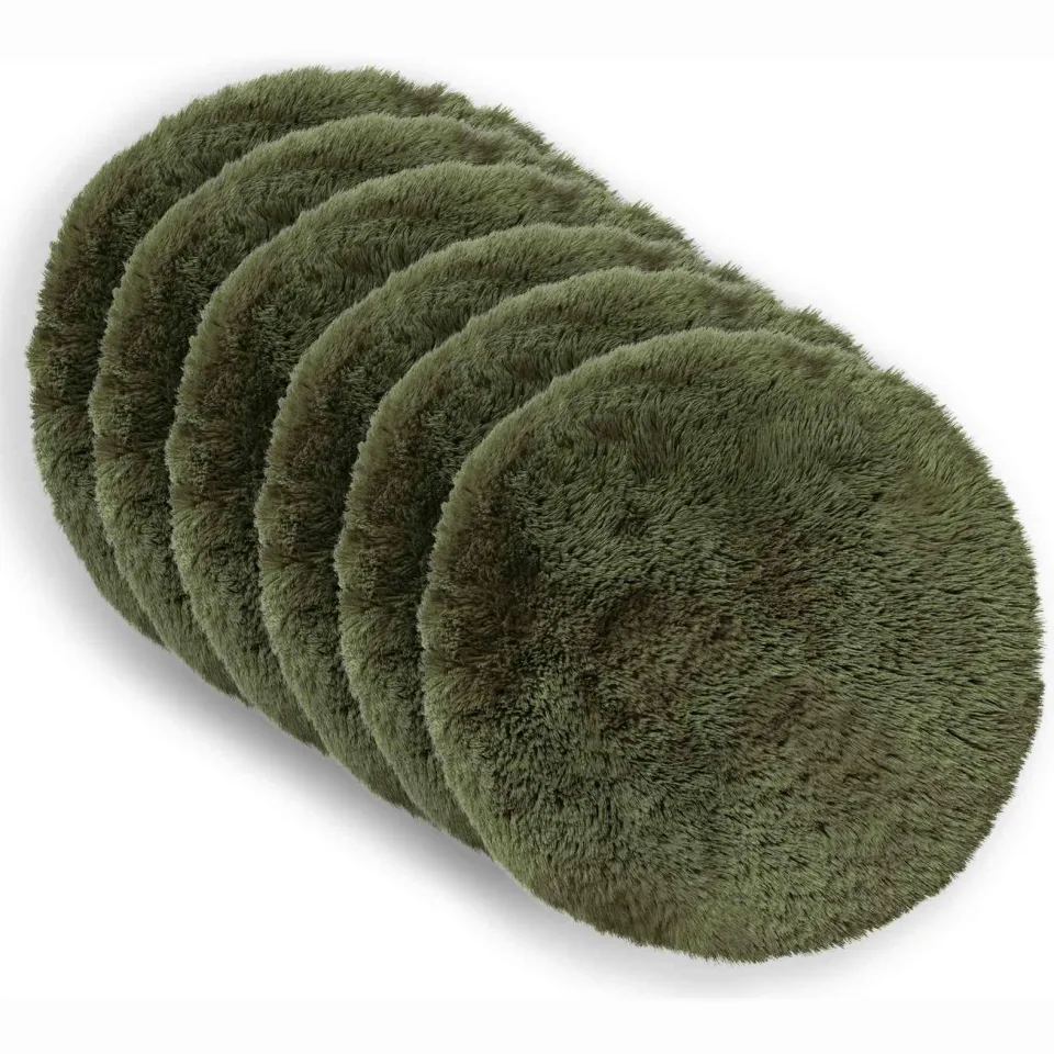 vidaXL Kussensloop 6 st HEERLEN Groen Dia. 60 cm PV Fleece, foto 3
