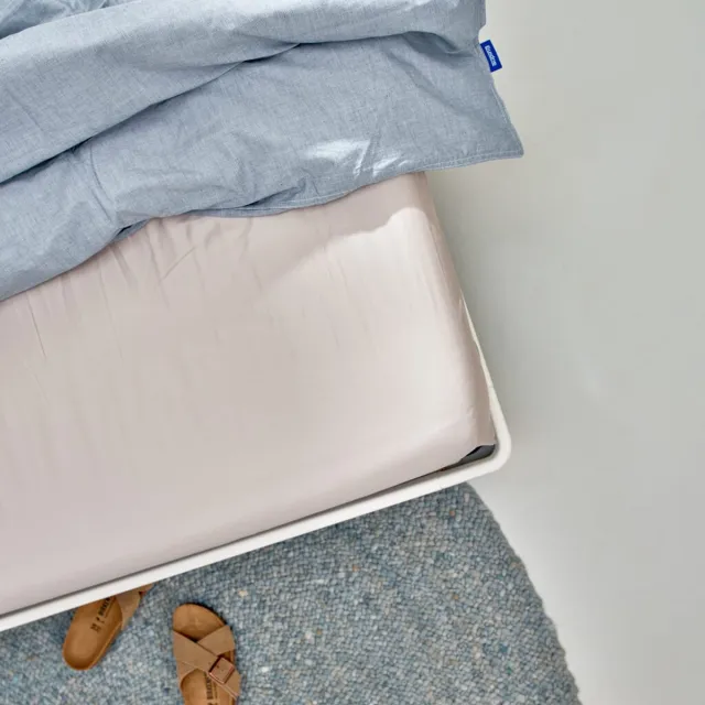 Auping Satin 300 hoeslaken voor topper - 90 x 200 cm - Taupe - Katoen