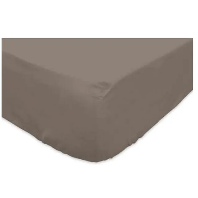 Ibenzoa Zacht en katoenen hoeslaken in taupe voor optimale slaapcomfort