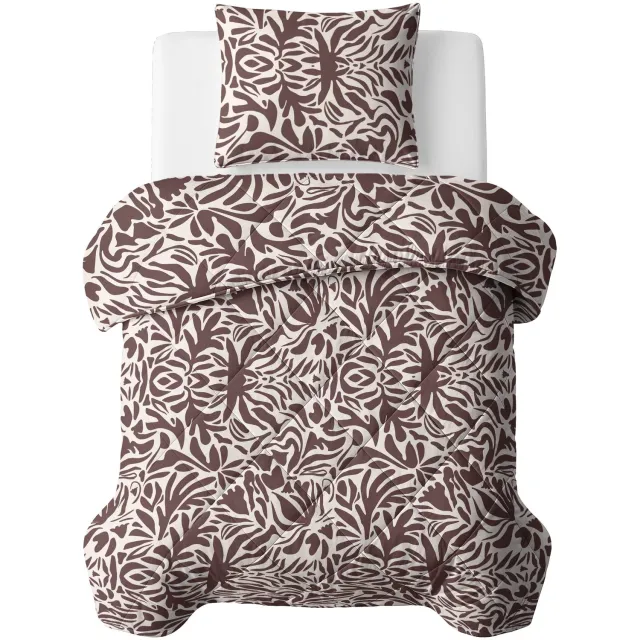 Sleeptime Lazy Sleeptime Denzo 2 in 1 Wasbaar Dekbed zonder Overtrek - Eenpersoons 140x200 cm - Inclusief 1 Kussensloop 60x70 cm - 100% Microvezel - Rood/Bruin