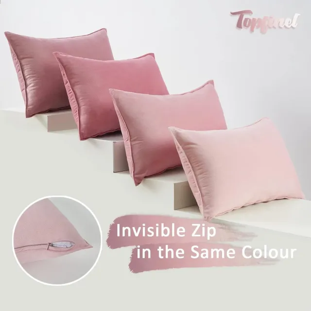 Thuys Kussenhoezen, roze, 30 x 50 cm, set van 4 stuks, fluweel, kleurverloop, sierkussen, overtrek voor bank, slaapkamer, woonkamer, balkon, zacht Roze serie