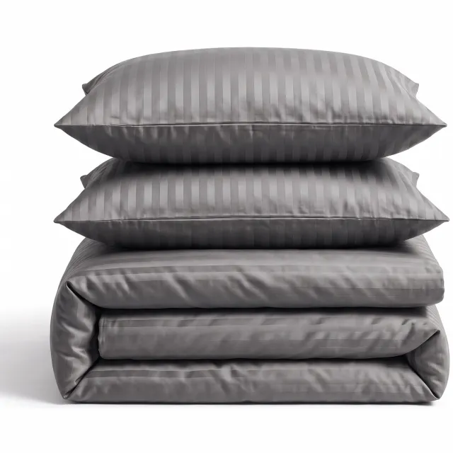 Sleeptime Dallas Hotel Dekbedovertrek - Embossed Microvezel - Tweepersoons 200x200/220 cm - Inclusief 2 Kussenslopen 60x70 cm - Antraciet