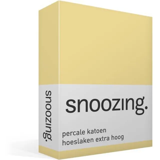 Snoozing Hoeslaken - Extra hoog - Eenpersoons - 90x210 cm - Percale katoen - Geel