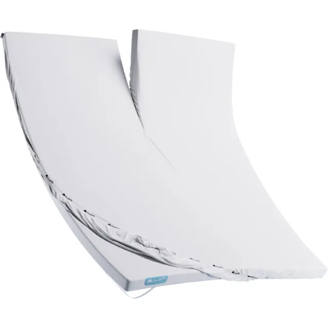 Cloudpillo Split Topper Hoeslaken -Cloudy White - 180x200 cm - Ventilerend, Elastisch, Zijdezacht en Antibacterieel - OEKO-TEX Gecertificeerd Katoen