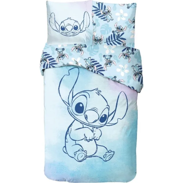 Lilo & Stitch Disney - Lilo & Stitch - Dekbedovertrek - 140x200 Cm - 100% Katoen – Eenpersoons - Blauw. Multi