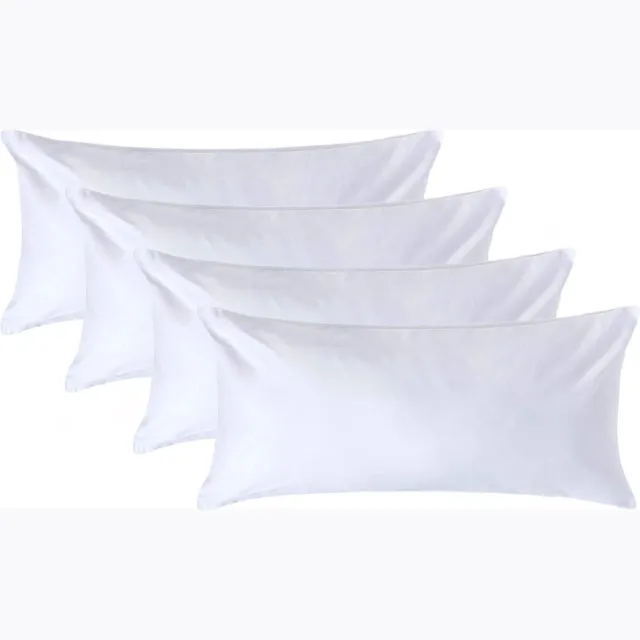 Homescapes Luxe Satijn Kussensloop 40x80 cm – Wit – Set van 4 – 100% Egyptisch Katoen Satijn – Draaddichtheid 1000