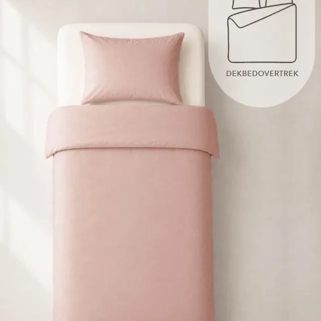 HOOMstyle Dekbedovertrek met kussenslopen - luxe micro Percale - dekbedovertrek - Bloesem Roze, foto 2