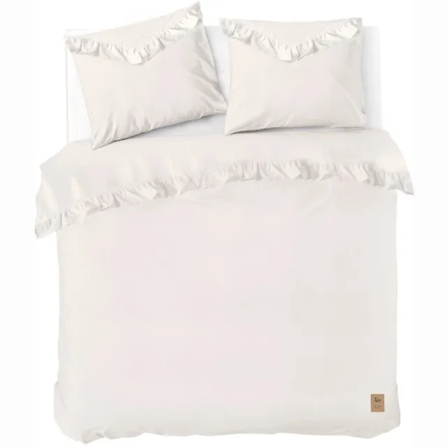 Dindi Home Dekbedovertrek White Ruffle - 240x220 - 100% katoen - Off White