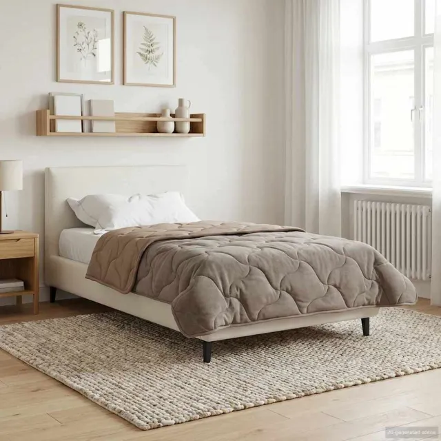 vidaXL Vol jaar dekbed 135 x 220 cm Taupe