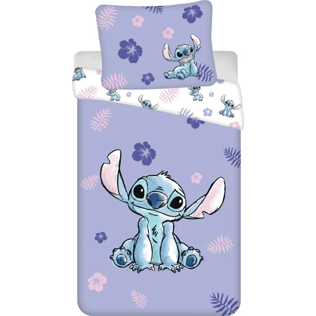 Lilo & Stitch Disney Lilo & Stitch Dekbedovertrek Flower - Eénpersoons - 140 x 200 + 70 x 90 cm - Katoen multicolour