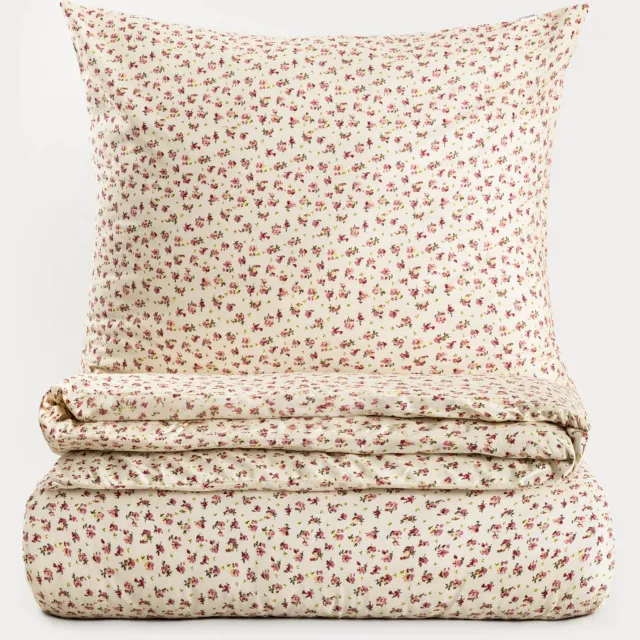 Homla BEDDING - Beddengoed - Dekbedovertrek - Satin - 220x200 cm + 2x70x80 cm - Rose Pattern