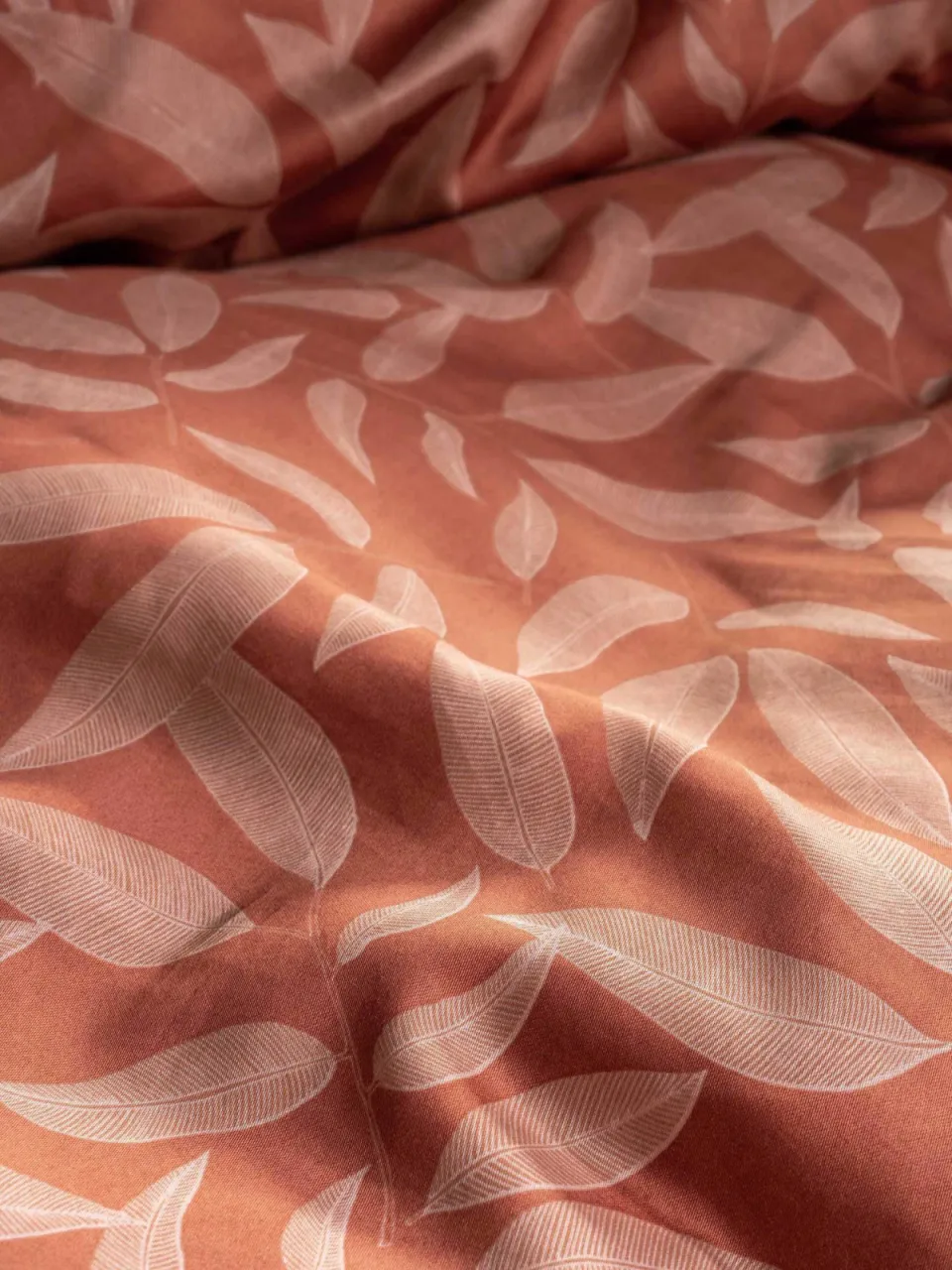 Essenza lyocell-katoenmix, 50% lyocell, 50% brushed katoen twill dekbedovertrek clea terracotta, foto 6