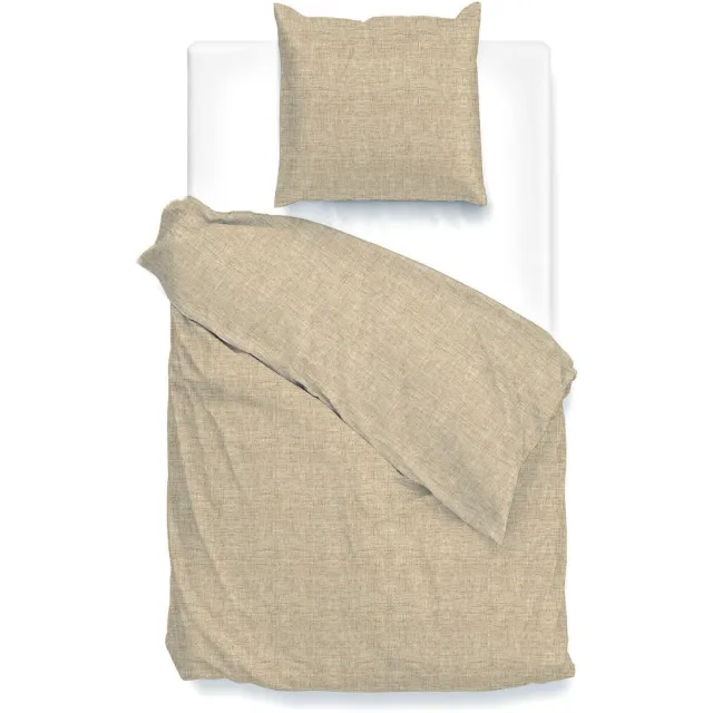 Zohome Dekbedovertrek Lino - Tan Brown - Dekbedovertrek - 100% Katoen - Linnen Look