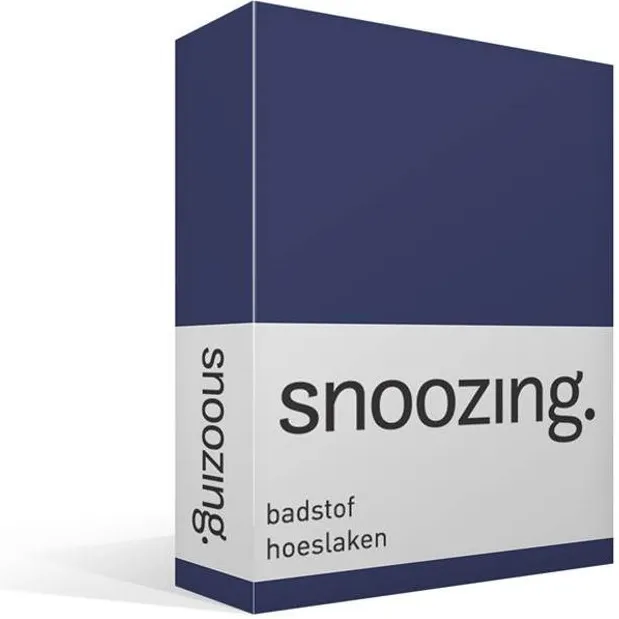 Snoozing Badstof - Hoeslaken - Eenpersoons - 100x200 cm of 90x200/220 cm - Navy