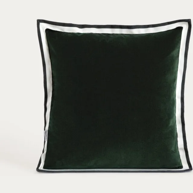 Homla Kussensloop | SOREA | groen katoen met decoratieve afwerking | 45x45 cm | 782862