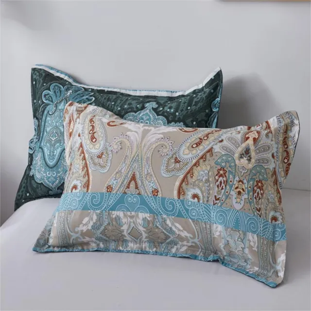 Riokem ® Freyamy Bohemian Pillowcase 80 x 80 cm Set of 2 Blue, Colourful, Boho, Indian Mandala, Bohemian Pillowcase, Brushed Microfibre Pillowcase, Vintage, Exotic, Bohemian Pillowcase with Zip blauw