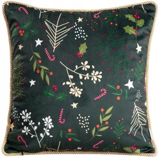 Homla GODIS Kerstkussenhoes Groen 45x45 cm - Feestelijke Decoratie