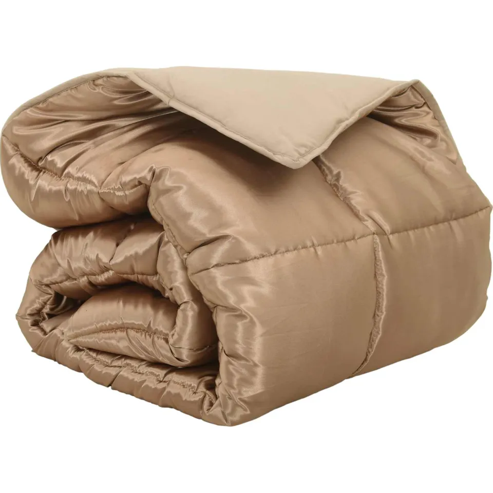 vidaXL Winter Dekbed 155 x 220 cm 450 gsm Satijn en microvezel Goud, foto 3