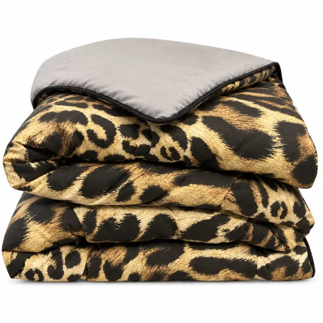 princessdekbedden Princessdekbed - Luxe Hoesloos Dekbed 200x220 cm - 2-Persoons Extra Lang - Panterprint Taupe - All Year Comfort - Wasbaar & Anti-Allergisch - Dekbed zonder Overtrek