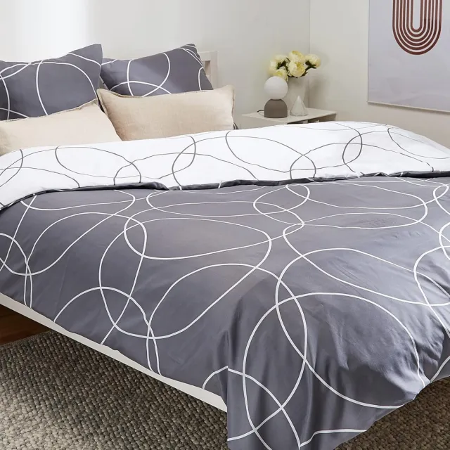 KGS Promolinge Elton Set - Bedrukte microvezel Grijs