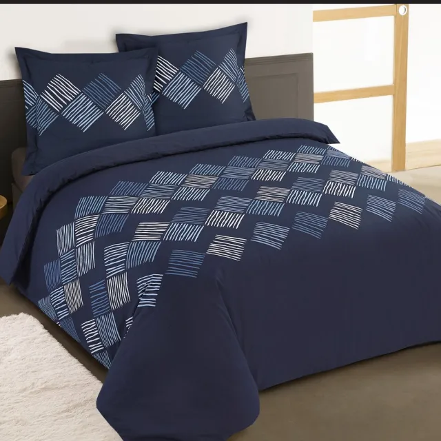 VISION home VISION Nora Dekbedovertrekset - 100% katoen: zacht en soepel - Dekbedovertrek met 2 bijhorende slopen - Blauw - Oekotex gecertificeerd