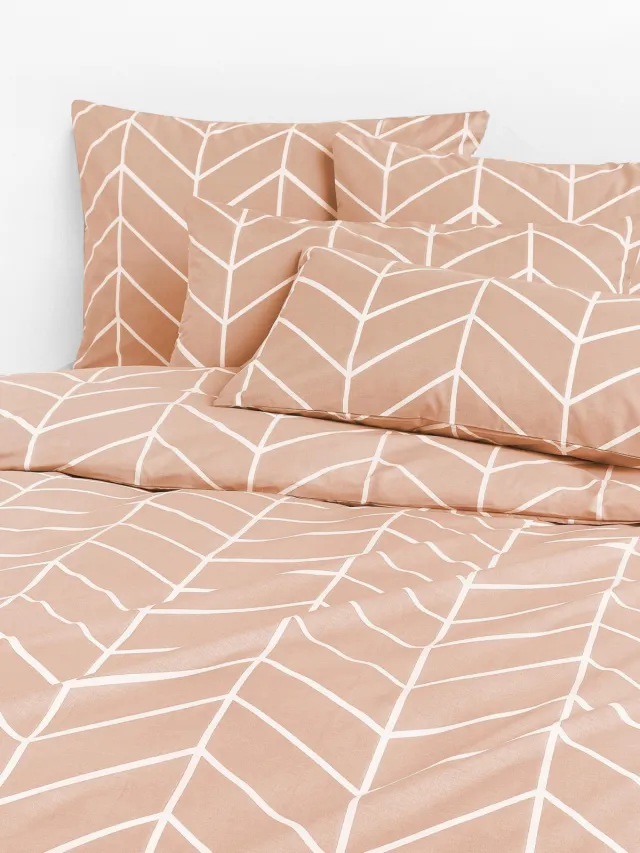 Westwing Collection Katoenen dekbedovertrek Mirja met patroon Roze