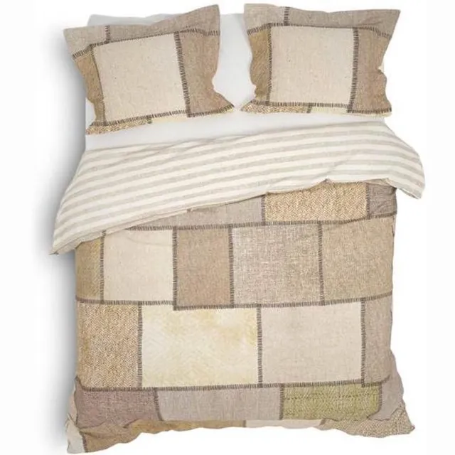 Heckett & Lane Rida - Dekbedovertrek - 2 kussenslopen - Woven Beige
