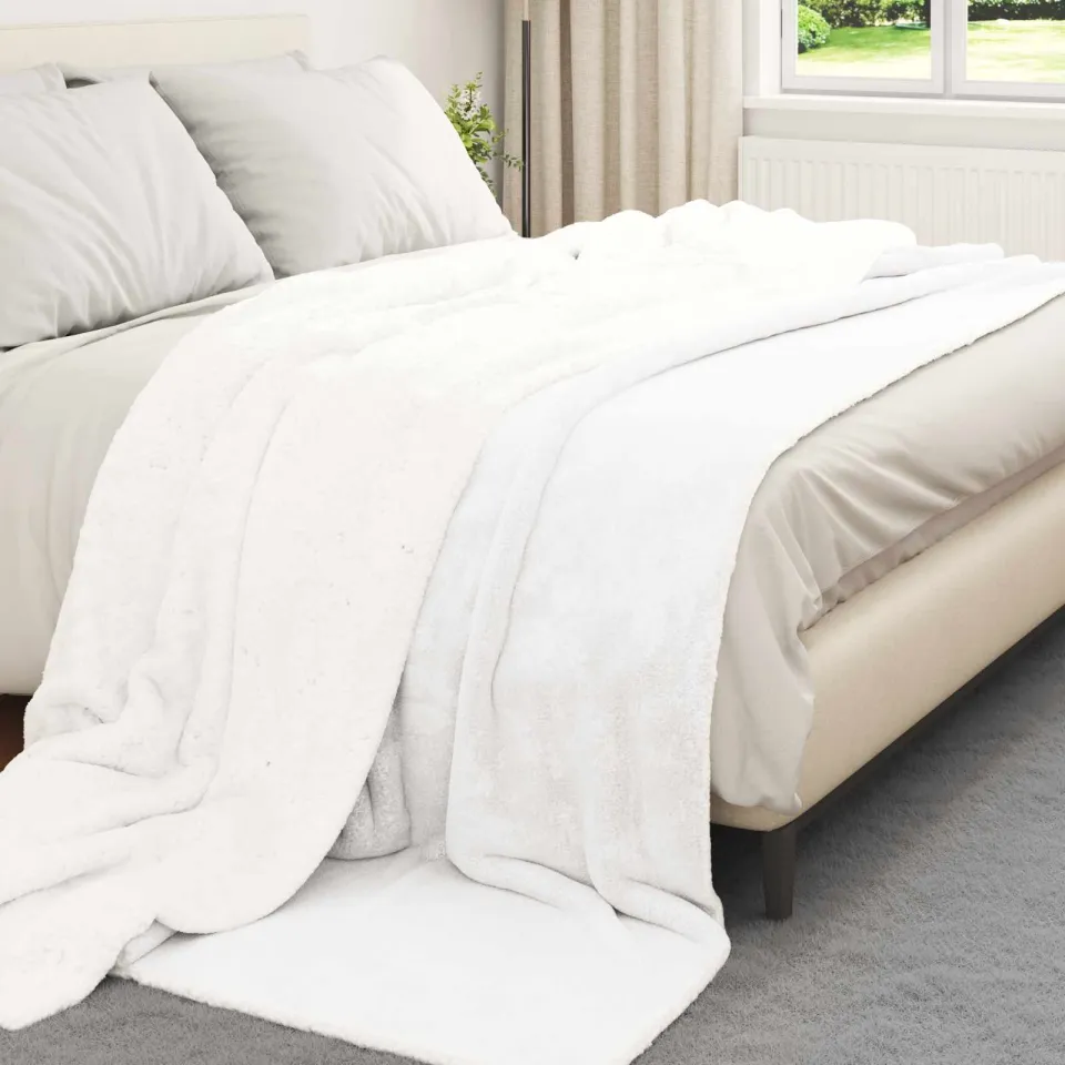 vidaXL plaid Wit 240 x 220 cm 2,67 kg Fleece, foto 3