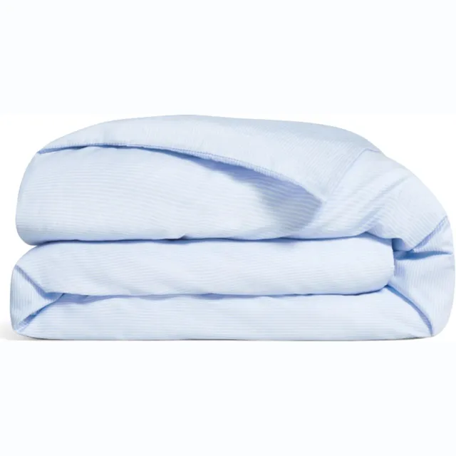 Dore & Rose Dekbedovertrek (260 x 240) - 100% Premium Ademend Zijde - Stripe Blauw Gestreept
