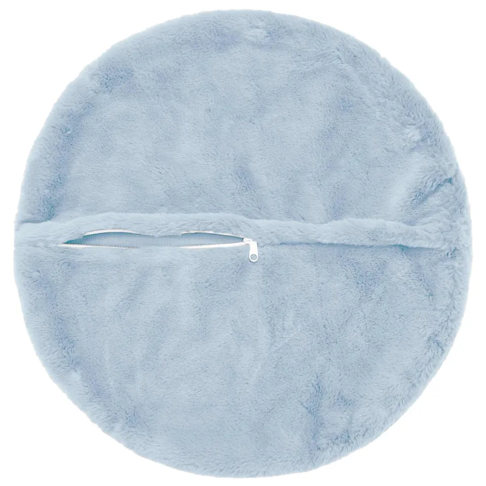 vidaXL Kussensloop 2 st HEERLEN Lichtblauw Dia. 50 cm Nep Konijnenbont blauw, foto 4