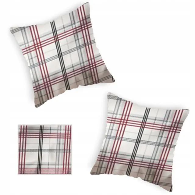 Designpremium Set van 2 Kussenhoezen 40x40 cm, Klassiek Geruit Design