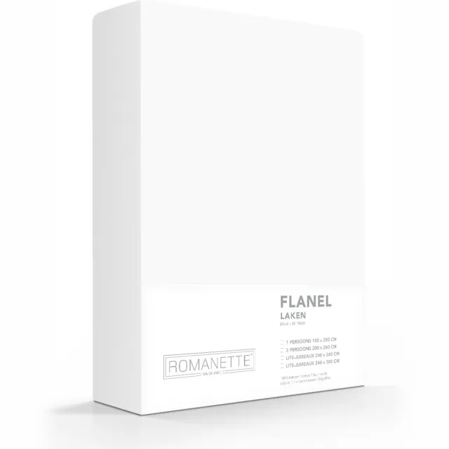Romanette Laken Flanel Wit - [Wit]