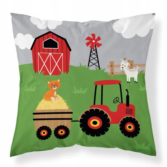 Mayamoo Maya Moo Kussenhoes Boerderij 40x40 cm Grijs - Kinderkamer