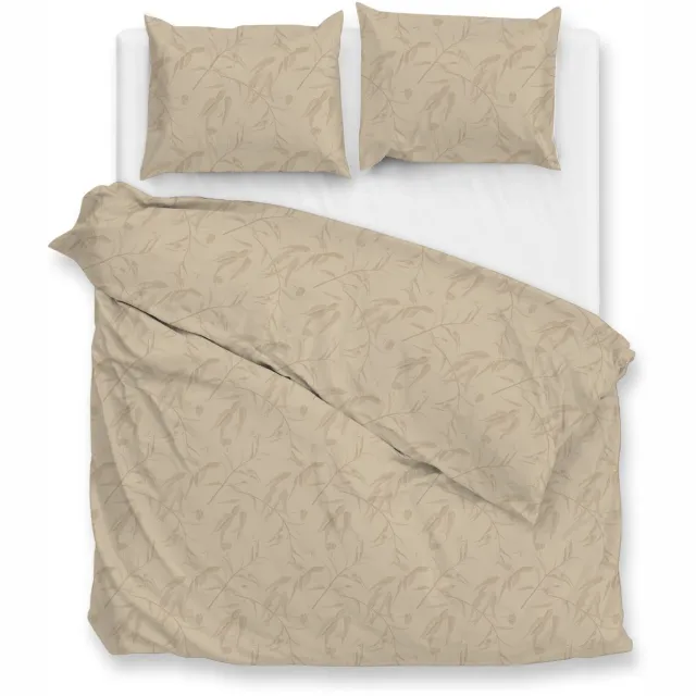 Zohome Fiori-di-Satinado Dekbedovertrek - Katoensatijn - Beige, foto 2