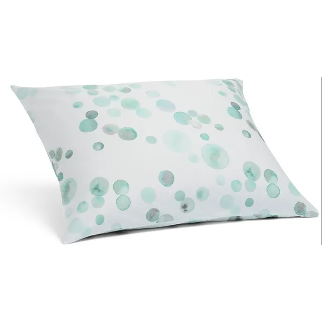 Yumeko kussensloop katoensatijn watercolor dots zeegroen 60x70 - Biologisch & ecologisch - 1 stuk Watercolor Dots Sea Green