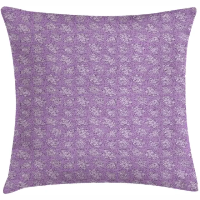 ABAKUHAUS Bloemenkussenhoes 40x40 cm – Aan beide zijden bedrukt, Mauve/Lila