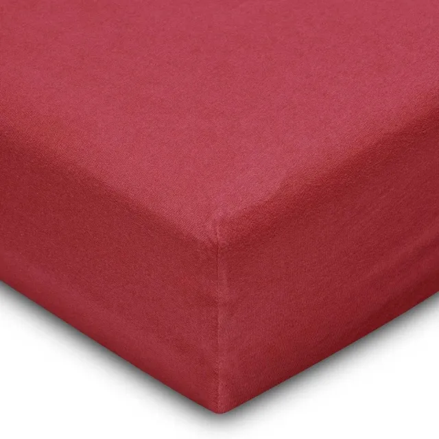 Ibenzoa Ademende Microvezel Hoeslaken Set - 120x200 cm - Zwart bordeaux