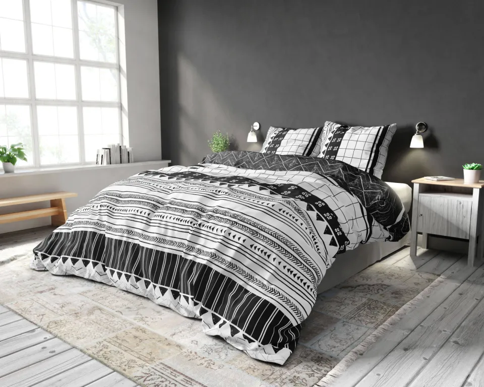 Sleeptime Artic Stripe polyester-katoenen dekbedovertrek wit, foto 4