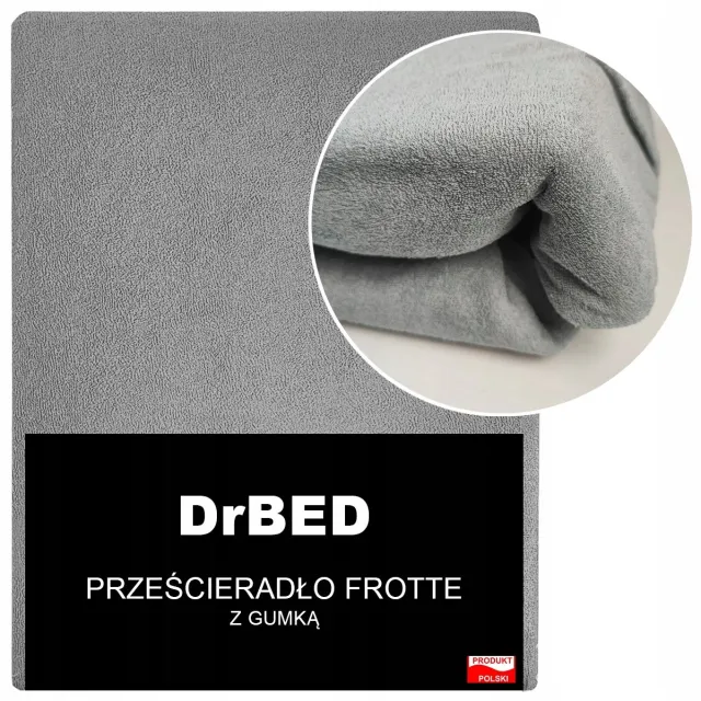 DrBED Hoeslaken - Ademend - Frotte - 160x200 - Grijs